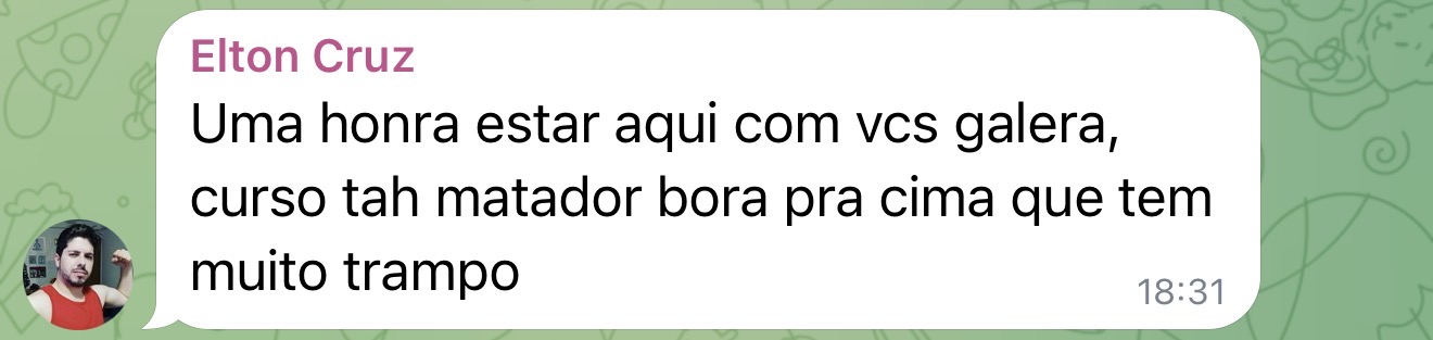 Depoimento real de aluno do Total Blues no Telegram 02