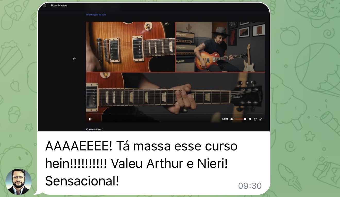 Depoimento real de aluno do Total Blues no Telegram 04