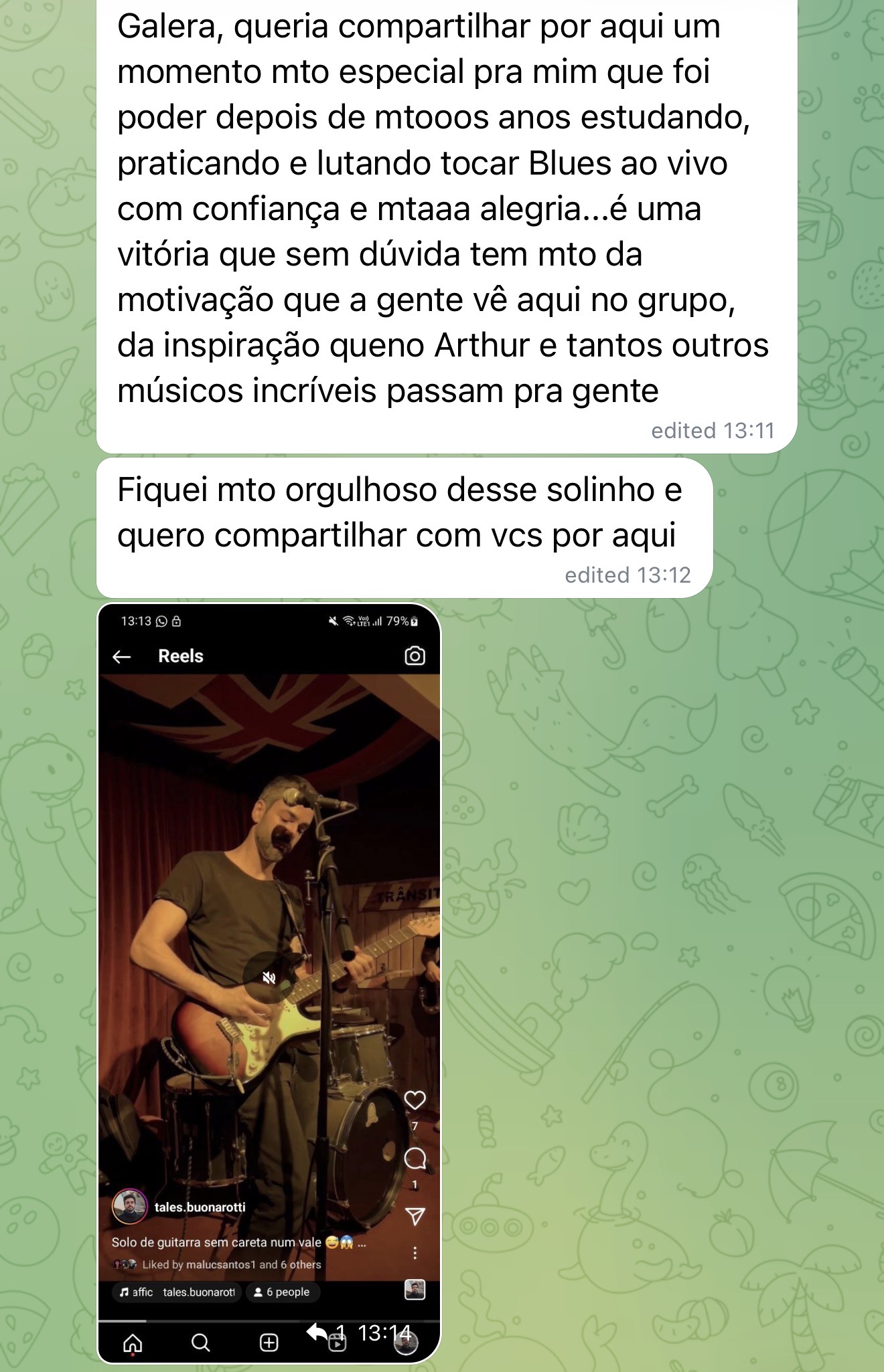 Depoimento real de aluno do Total Blues no Telegram 09