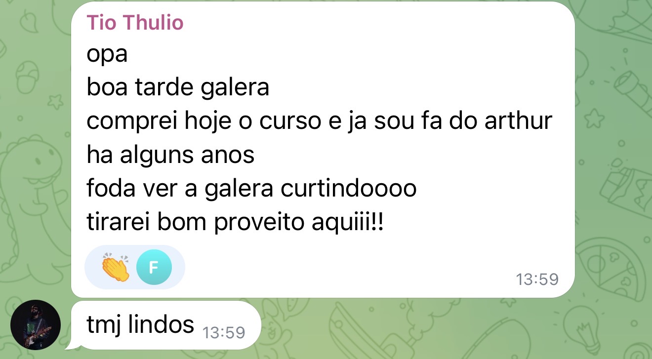 Depoimento real de aluno do Total Blues no Telegram 14
